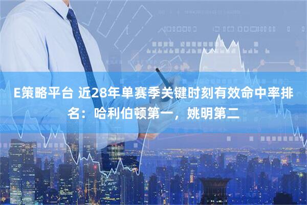 E策略平台 近28年单赛季关键时刻有效命中率排名：哈利伯顿第一，姚明第二